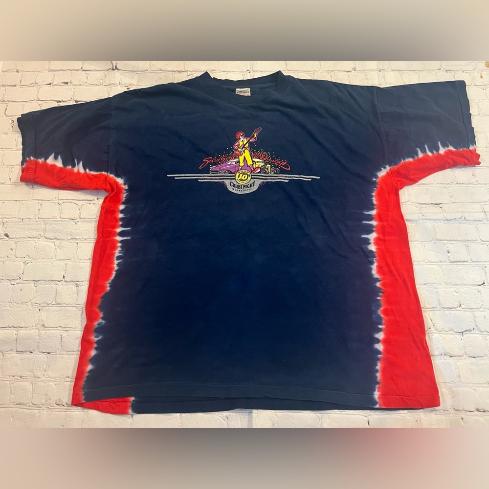 Vintage McDonald’s 2002 Cruise Night 10th Anniversary Tie-Dye Navy Tshirt sz XXL